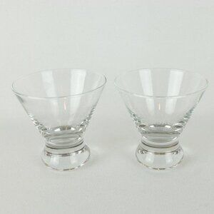 Gentleman Jack Daniels Clear Etched Cocktail Glasses Set of 2